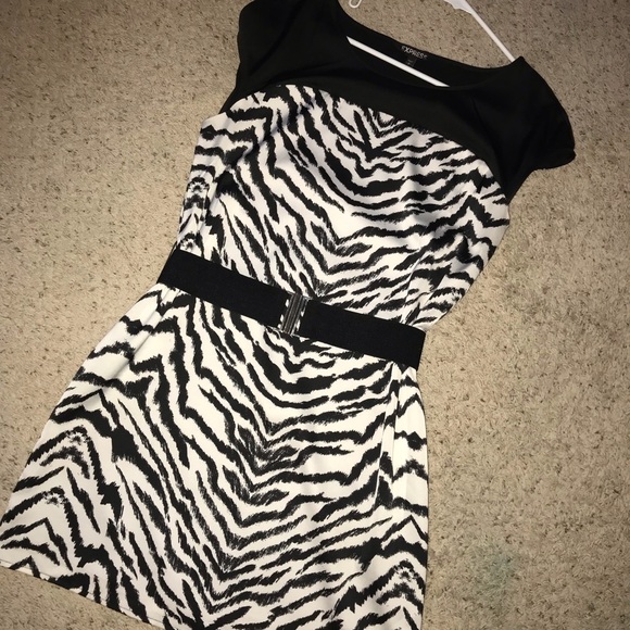 white tiger print dress